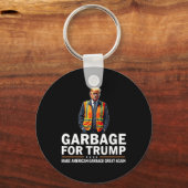 Donald Trump vuilnis Sinaasappel reflecterende vei Sleutelhanger (Voorkant)