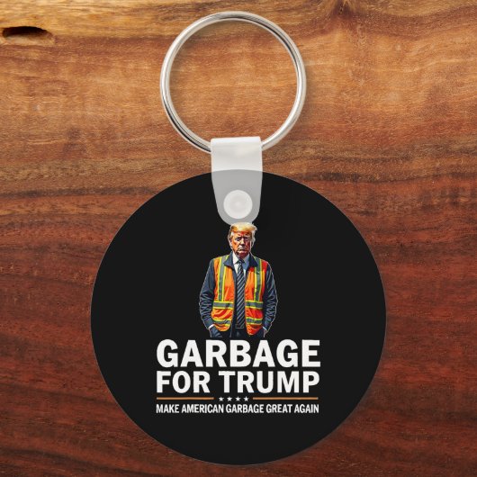 Donald Trump vuilnis Sinaasappel reflecterende vei Sleutelhanger (Voorkant)