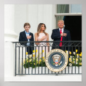 Donald Trump, W/Melania en Barron in het Witte Hui Poster (Voorkant)