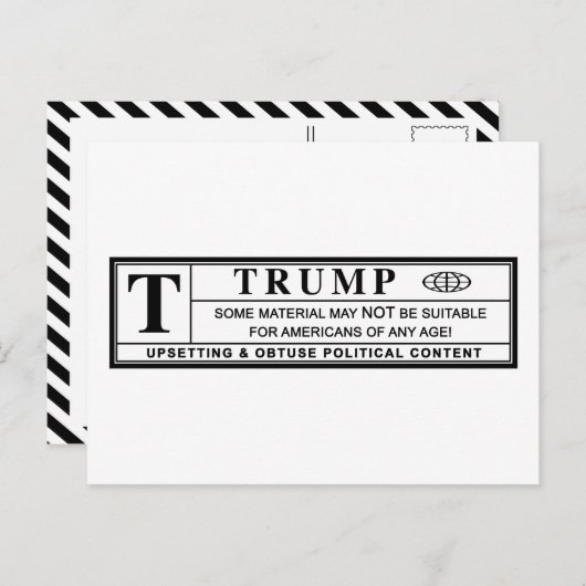 Donald Trump Warning Label Briefkaart (Voorkant / Achterkant)