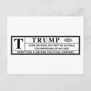 Donald Trump Warning Label Briefkaart
