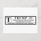 Donald Trump Warning Label Briefkaart (Voorkant)