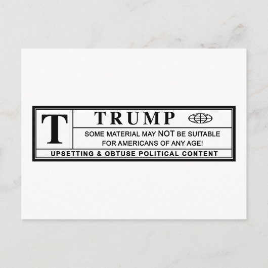 Donald Trump Warning Label Briefkaart (Voorkant)