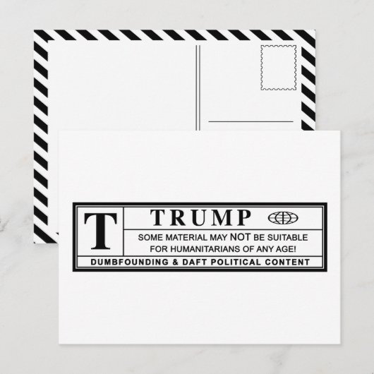 Donald Trump Warning Label Briefkaart (Voorkant / Achterkant)
