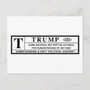 Donald Trump Warning Label Briefkaart
