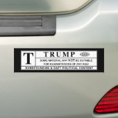 Donald Trump Warning Label Bumpersticker (Op auto)