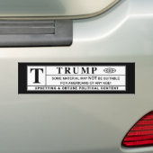 Donald Trump Warning Label Bumpersticker (Op auto)