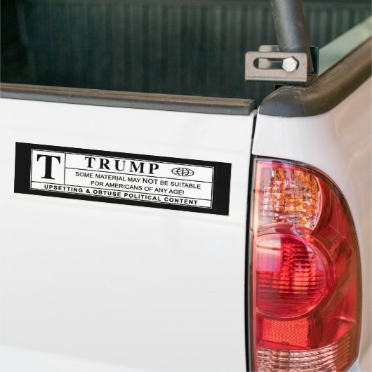 Donald Trump Warning Label Bumpersticker (Op Truck)