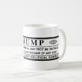 Donald Trump Warning Label Koffiemok (Voorkant rechts)