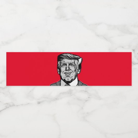 DONALD TRUMP WATERFLES ETIKET (Enkel label)