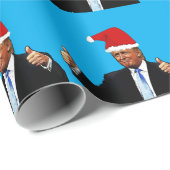 DONALD TRUMP WEARING SANTA HAT WRAPPING PAPER CADEAUPAPIER (Rol Hoek)