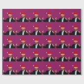 DONALD TRUMP WEARING SANTA HAT WRAPPING PAPER CADEAUPAPIER (Vlak)