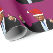 DONALD TRUMP WEARING SANTA HAT WRAPPING PAPER CADEAUPAPIER (Rol Hoek)