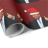 DONALD TRUMP WEARING SANTA HAT WRAPPING PAPER CADEAUPAPIER (Rol Hoek)
