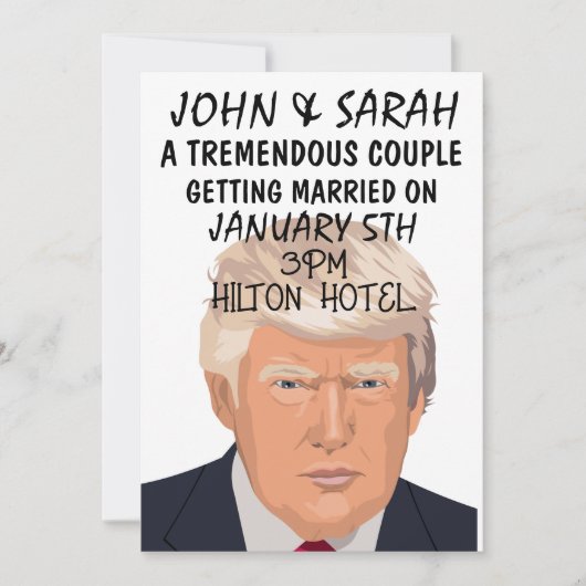 DONALD TRUMP WEDDING INVITATIONS PERSONALIZE KAART (Voorkant)