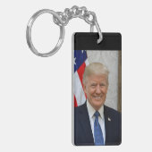Donald Trump White House President Portrait Keycha Sleutelhanger (Voorkant Links)