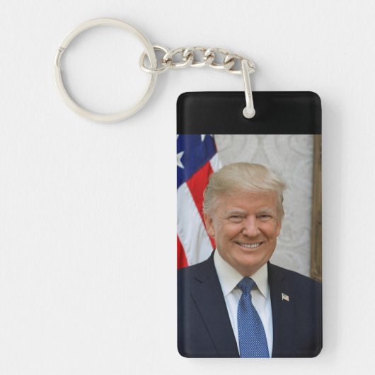 Donald Trump White House President Portrait Keycha Sleutelhanger (Voorkant)