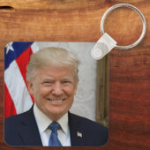 Donald Trump White House President Portrait Keycha Sleutelhanger (Achterkant)