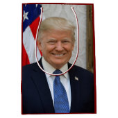 Donald Trump White House President Portret Medium Cadeauzakje (Voorkant)