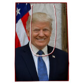 Donald Trump White House President Portret Medium Cadeauzakje (Achterkant)