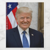 Donald Trump White House President Portret Wijn Etiket (Enkel label)