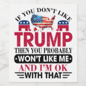 Donald Trump Wijn Etiket (Enkel label)