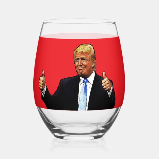DONALD TRUMP WIJNGLAS WIJNGLAS ZONDER VOET (Voorkant)