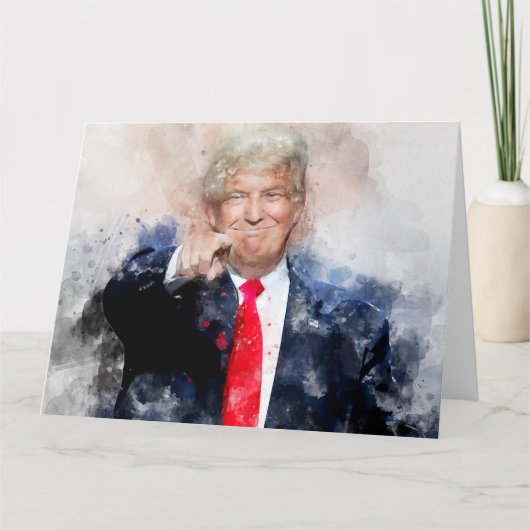 Donald Trump wijzend portret waterverf Bedankkaart (Voorkant)