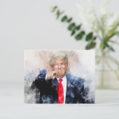 Donald Trump wijzend portret waterverf Briefkaart (Staand voorkant)