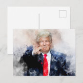 Donald Trump wijzend portret waterverf Briefkaart (Voorkant / Achterkant)