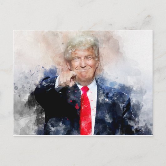 Donald Trump wijzend portret waterverf Briefkaart (Voorkant)