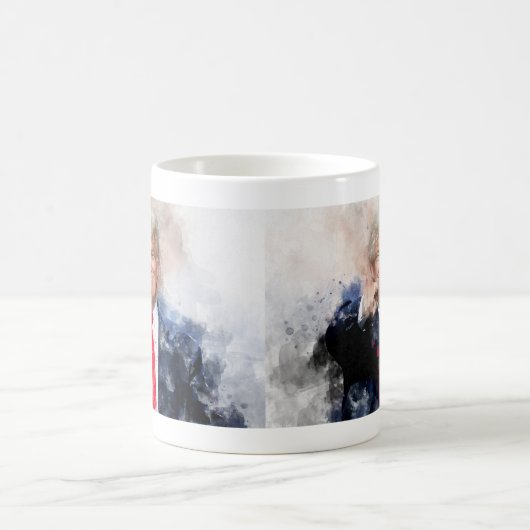 Donald Trump wijzend portret waterverf Koffiemok (Center)