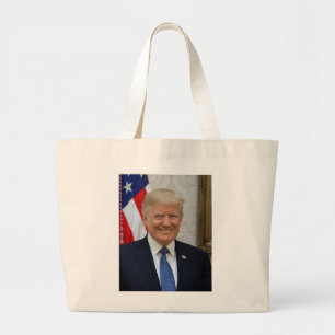Donald Trump Witte Huis President Portret Grote Tote Bag