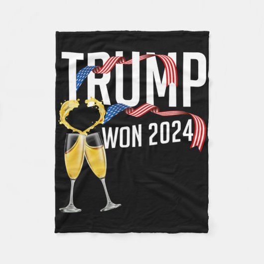 Donald Trump Won 2024 Election Inauguration Men Wo Fleece Deken (Voorkant)