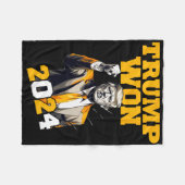 Donald Trump Won 2024 Election Inauguration Men Wo Fleece Deken (Voorkant (Horizontaal))