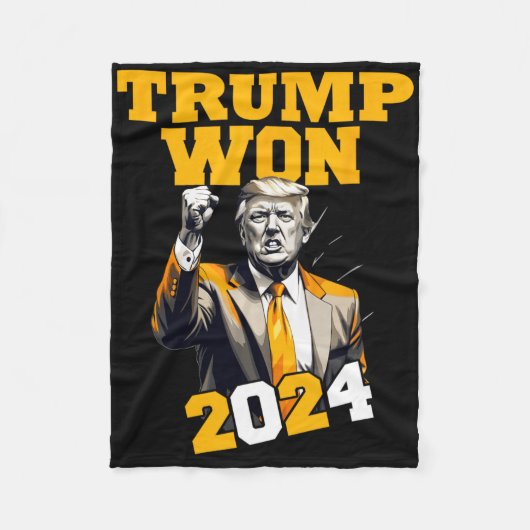 Donald Trump Won 2024 Election Inauguration Men Wo Fleece Deken (Voorkant)