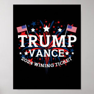 Donald Trump Won 2024 Verkiezing Inauguratie Manne Poster