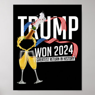 Donald Trump Won 2024 Verkiezing Inauguratie Manne Poster