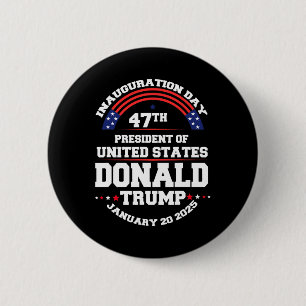 Donald Trump Won 2024 Verkiezing Inauguratie Manne Ronde Button 5,7 Cm