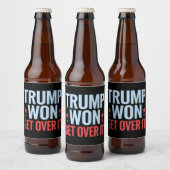 Donald Trump won Get Over It 2024 Trump won Bier Etiket (Flessen)