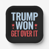 Donald Trump won Get Over It 2024 Trump won Papieren Bordje (Voorkant)