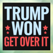 Donald Trump won Get Over It 2024 Trump won Raamsticker (Vel 3)