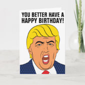 DONALD TRUMP WOODEN SPOON FUNNY BIRTHDAY KAART (Voorkant)