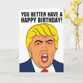 DONALD TRUMP WOODEN SPOON FUNNY BIRTHDAY KAART (Gele Bloem)
