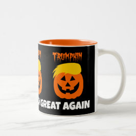 Donald Trumpkin maak Halloween weer geweldig Tweekleurige Koffiemok