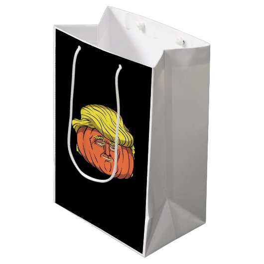 Donald Trumpkin Pumpking Medium Cadeauzakje (Voorkant Gekanteld)