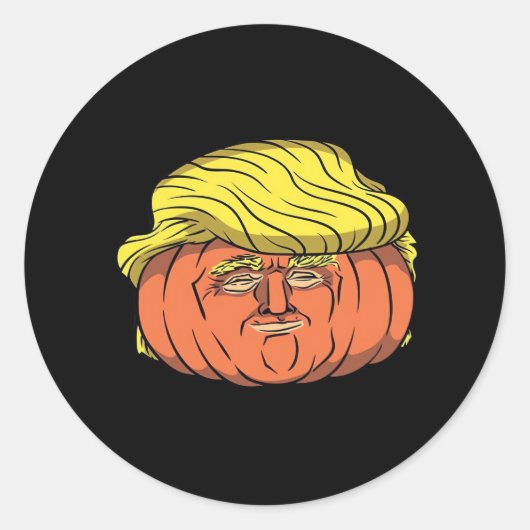 Donald Trumpkin Pumpking Ronde Sticker (Voorkant)