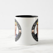 Donald Trumps mugshot to fame Tweekleurige Koffiemok (Center)