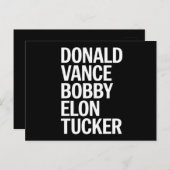 Donald Vance Bobby Elon & Tucker Briefkaart (Voorkant / Achterkant)