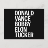 Donald Vance Bobby Elon & Tucker Briefkaart (Voorkant)